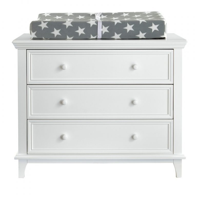 White 3 Drawer Dresser Nursery Dresser Girl Dresser Gray